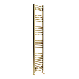 Toreno Heated Towel Rail - Brushed Brass - 300 x 1600mm - Curved Bars