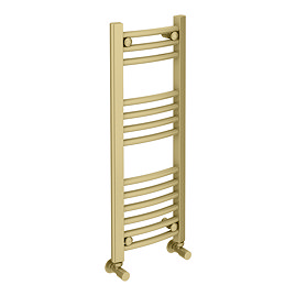 Toreno Heated Towel Rail – Brushed Brass – 300 x 800mm – Curved Bars