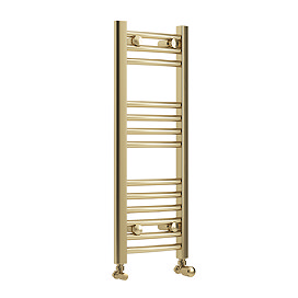 Toreno Heated Towel Rail – Brushed Brass – 300 x 800mm – Curved Bars