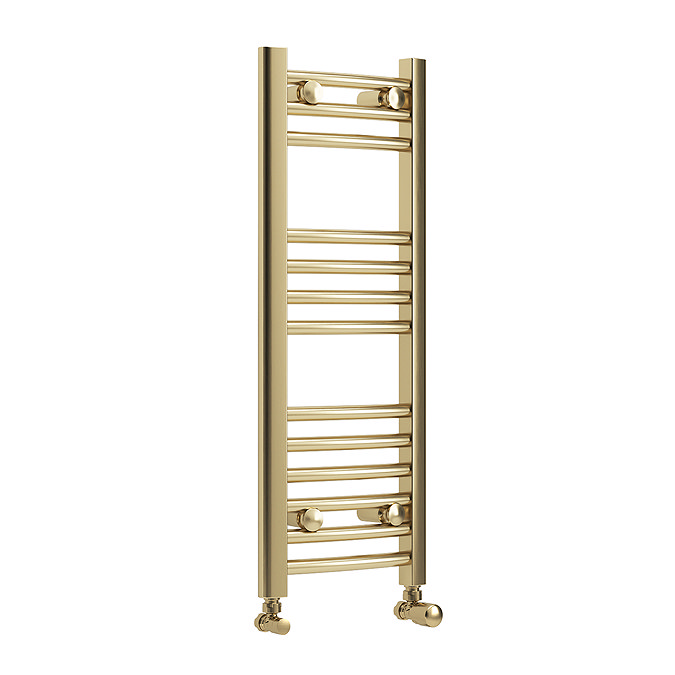 Toreno Heated Towel Rail – Brushed Brass – 300 x 800mm – Curved Bars