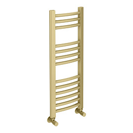 Toreno Heated Towel Rail – Brushed Brass – 300 x 800mm – Curved Bars
