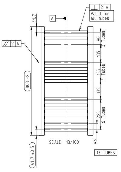 Toreno Heated Towel Rail – Brushed Brass – 300 x 800mm – Straight Bars