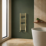 Toreno Heated Towel Rail – Brushed Brass – 300 x 800mm – Straight Bars