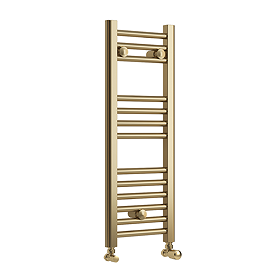 Toreno Heated Towel Rail – Brushed Brass – 300 x 800mm – Straight Bars