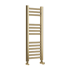 Toreno Heated Towel Rail – Brushed Brass – 300 x 800mm – Straight Bars