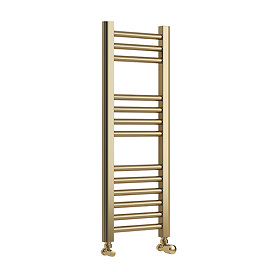 Toreno Heated Towel Rail – Brushed Brass – 300 x 800mm – Straight Bars