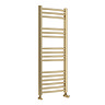 Toreno Heated Towel Rail - Brushed Brass - 400 x 1000mm - Curved Bars