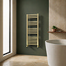 Toreno Heated Towel Rail – Brushed Brass – 400 x 1000mm – Straight Bars