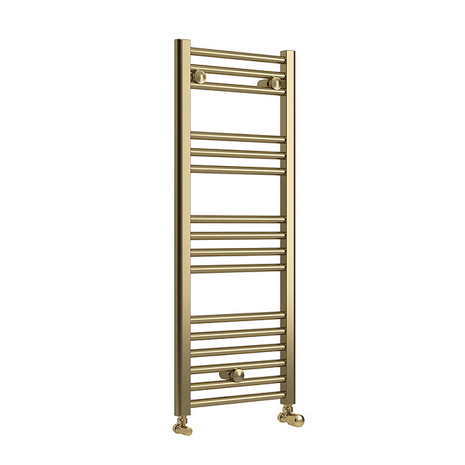 Toreno Heated Towel Rail – Brushed Brass – 400 x 1000mm – Straight Bars