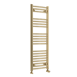 Toreno Heated Towel Rail – Brushed Brass – 400 x 1200mm – Curved Bars