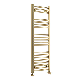 Toreno Heated Towel Rail – Brushed Brass – 400 x 1200mm – Curved Bars