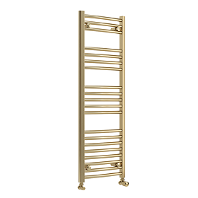 Toreno Heated Towel Rail – Brushed Brass – 400 x 1200mm – Curved Bars
