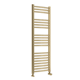 Toreno Heated Towel Rail – Brushed Brass – 400 x 1200mm – Curved Bars
