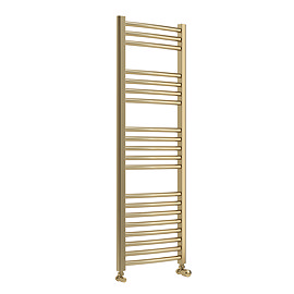 Toreno Heated Towel Rail – Brushed Brass – 400 x 1200mm – Curved Bars