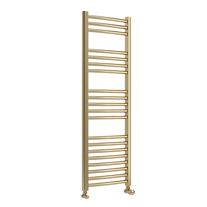 Toreno Heated Towel Rail – Brushed Brass – 400 x 1200mm – Curved Bars