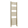 Toreno Heated Towel Rail - Brushed Brass - 400 x 1200mm - Straight Bars
