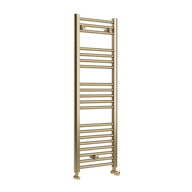 Toreno Heated Towel Rail – Brushed Brass – 400 x 1200mm – Straight Bars