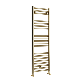 Toreno Heated Towel Rail – Brushed Brass – 400 x 1200mm – Straight Bars