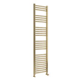 Toreno Heated Towel Rail - Brushed Brass - 400 x 1600mm - Curved Bars