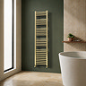 Toreno Heated Towel Rail – Brushed Brass – 400 x 1600mm – Straight Bars