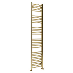 Toreno Heated Towel Rail – Brushed Brass – 400 x 1800mm – Curved Bars