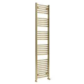 Toreno Heated Towel Rail – Brushed Brass – 400 x 1800mm – Curved Bars