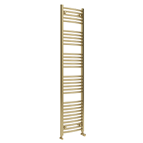 Toreno Heated Towel Rail – Brushed Brass – 400 x 1800mm – Curved Bars