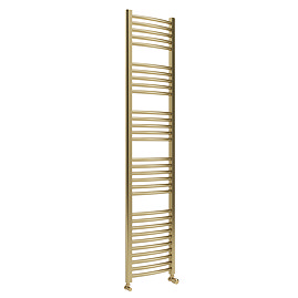 Toreno Heated Towel Rail – Brushed Brass – 400 x 1800mm – Curved Bars