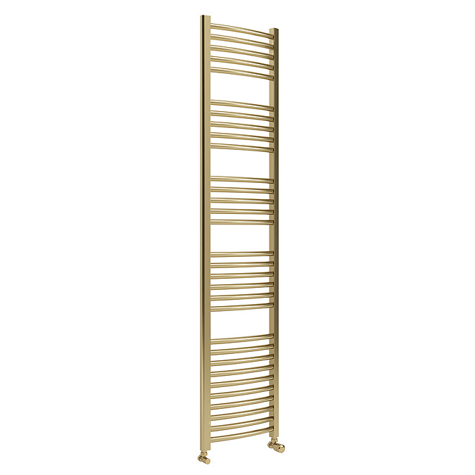 Toreno Heated Towel Rail – Brushed Brass – 400 x 1800mm – Curved Bars