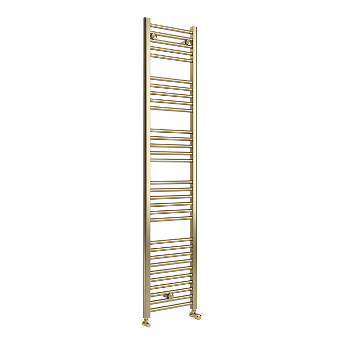 Toreno Heated Towel Rail – Brushed Brass – 400 x 1800mm – Straight Bars