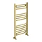 Toreno Heated Towel Rail - Brushed Brass - 400 x 800mm - Curved Bars