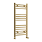 Toreno Heated Towel Rail - Brushed Brass - 400 x 800mm - Curved Bars