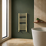 Toreno Heated Towel Rail – Brushed Brass – 400 x 800mm – Straight Bars