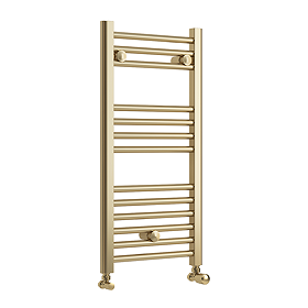 Toreno Heated Towel Rail – Brushed Brass – 400 x 800mm – Straight Bars