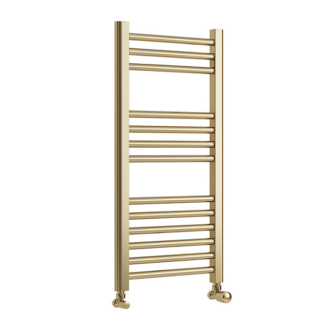 Toreno Heated Towel Rail – Brushed Brass – 400 x 800mm – Straight Bars