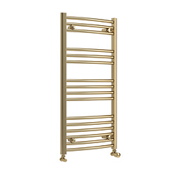 Toreno Heated Towel Rail – Brushed Brass – 500 x 1000mm – Curved Bars