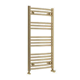 Toreno Heated Towel Rail – Brushed Brass – 500 x 1000mm – Curved Bars