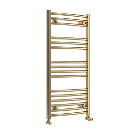 Toreno Heated Towel Rail – Brushed Brass – 500 x 1000mm – Curved Bars