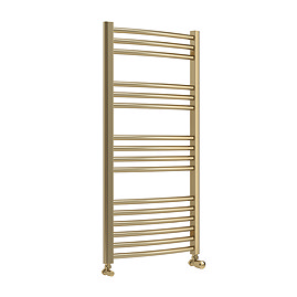 Toreno Heated Towel Rail – Brushed Brass – 500 x 1000mm – Curved Bars