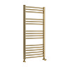 Toreno Heated Towel Rail – Brushed Brass – 500 x 1000mm – Curved Bars