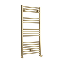 Toreno Heated Towel Rail – Brushed Brass – 500 x 1000mm – Straight Bars