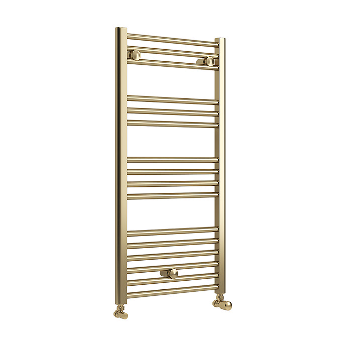 Toreno Heated Towel Rail – Brushed Brass – 500 x 1000mm – Straight Bars