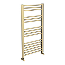 Toreno Heated Towel Rail – Brushed Brass – 500 x 1000mm – Straight Bars