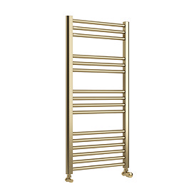 Toreno Heated Towel Rail – Brushed Brass – 500 x 1000mm – Straight Bars