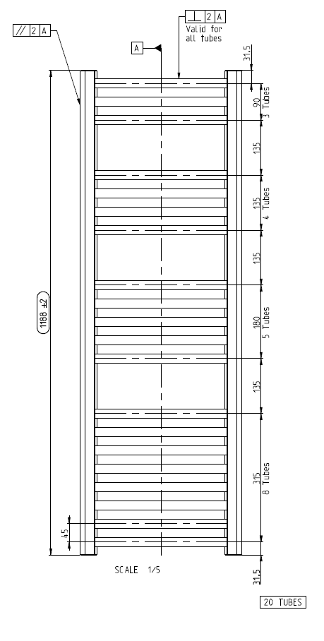 Toreno Heated Towel Rail – Brushed Brass – 500 x 1200mm – Curved Bars