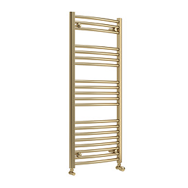 Toreno Heated Towel Rail – Brushed Brass – 500 x 1200mm – Curved Bars