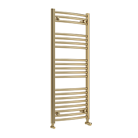 Toreno Heated Towel Rail – Brushed Brass – 500 x 1200mm – Curved Bars