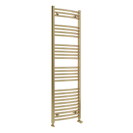 Toreno Heated Towel Rail - Brushed Brass - 500 x 1600mm - Curved Bars