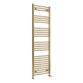 Toreno Heated Towel Rail - Brushed Brass - 500 x 1600mm - Curved Bars