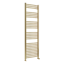 Toreno Heated Towel Rail - Brushed Brass - 500 x 1600mm - Curved Bars